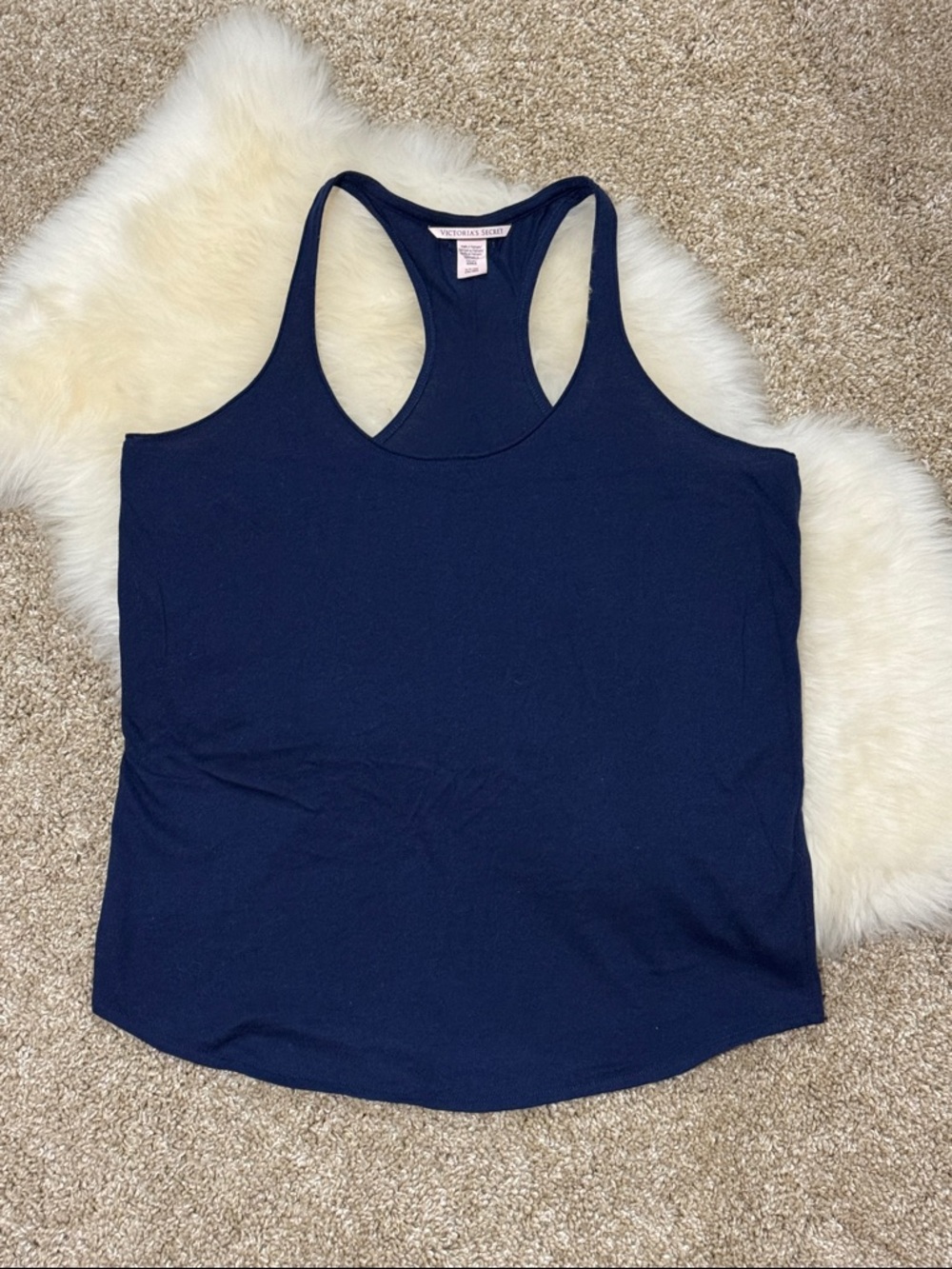 Victoria's Secret Navy Racerback Tank Pajama Top Size S